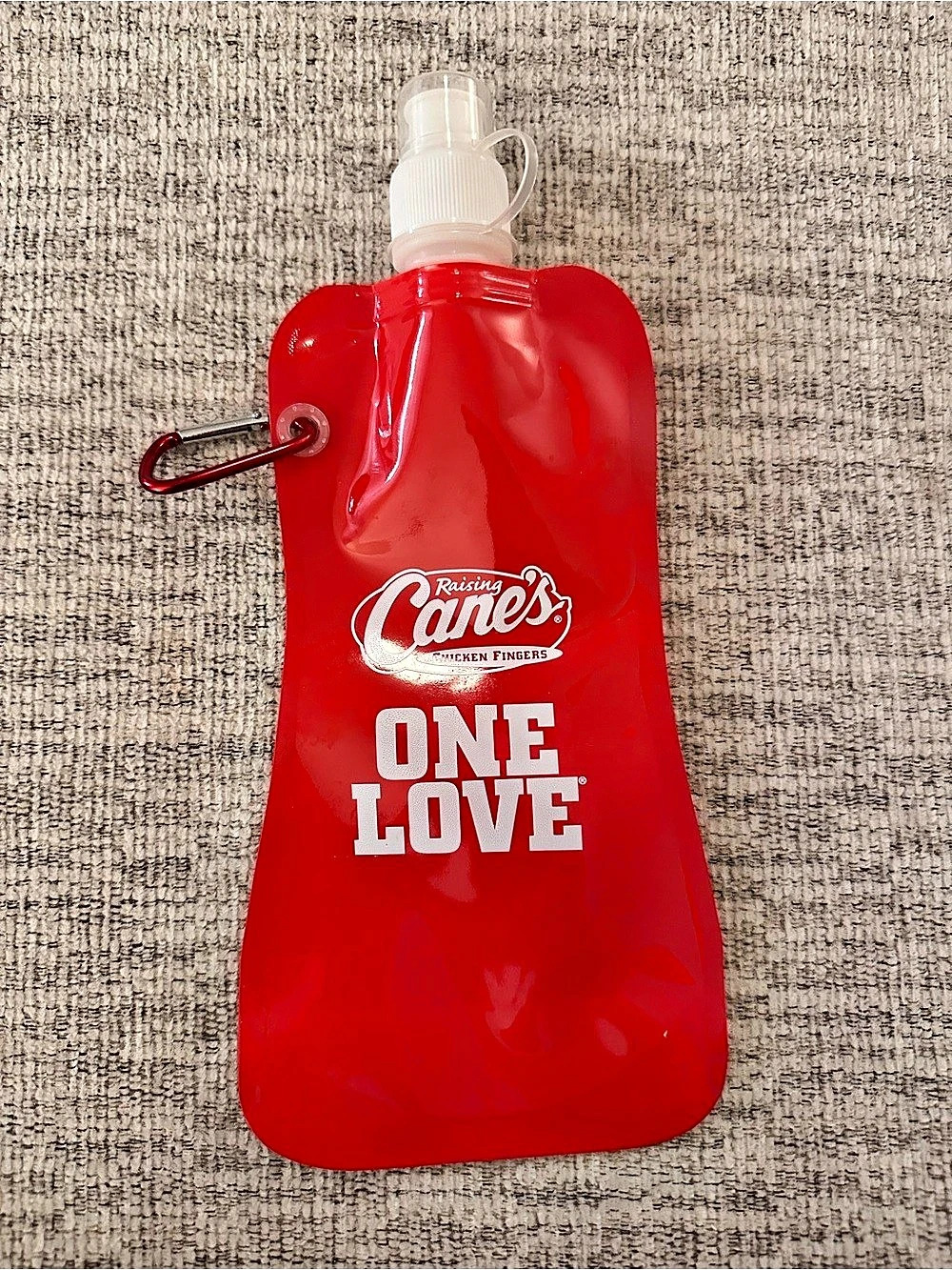 NEW Raising Cane's Promotional 16oz Collapsible Water Bottle Red & White